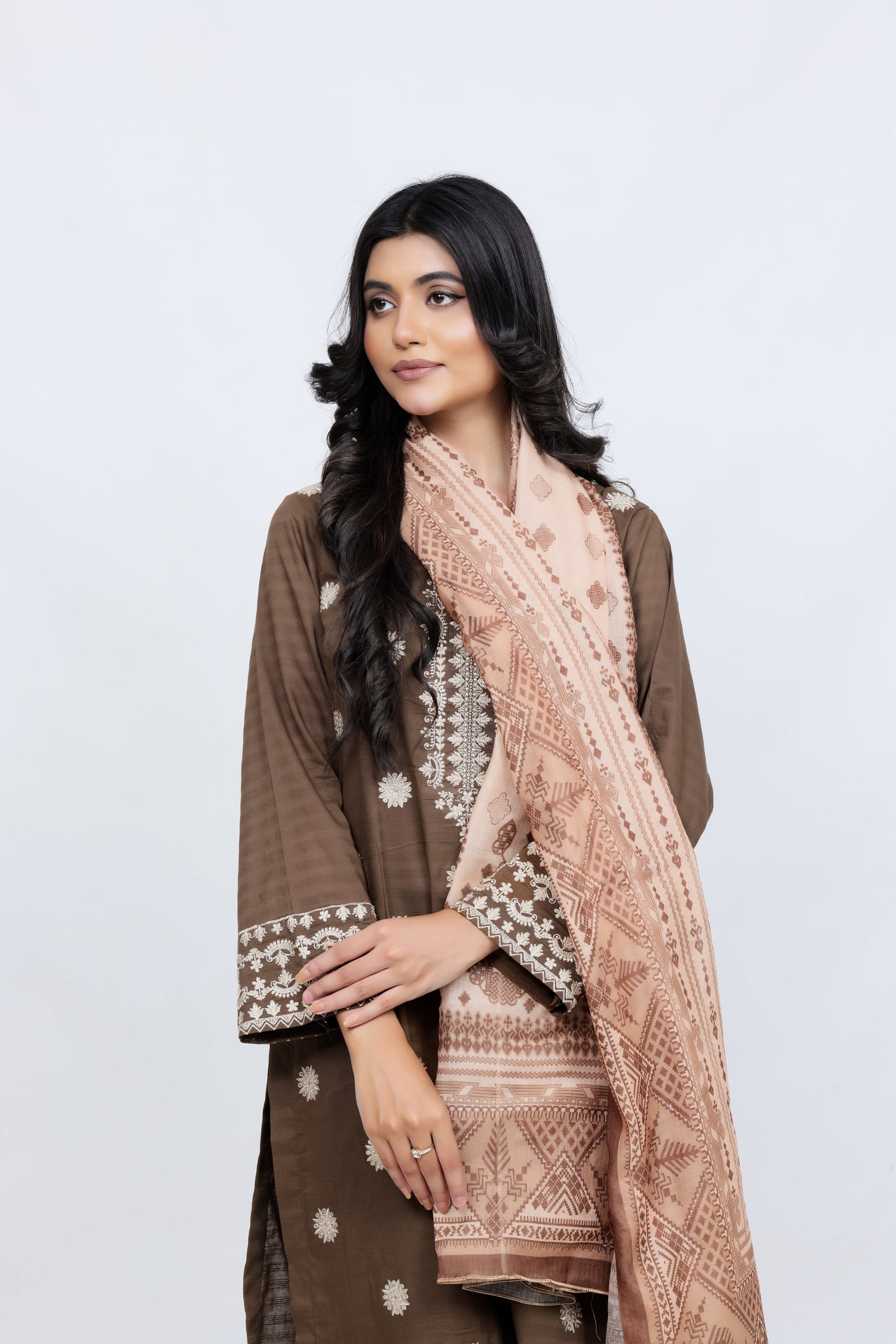 Brown Lawn Embroidred - Perfect Stitches By Maryam