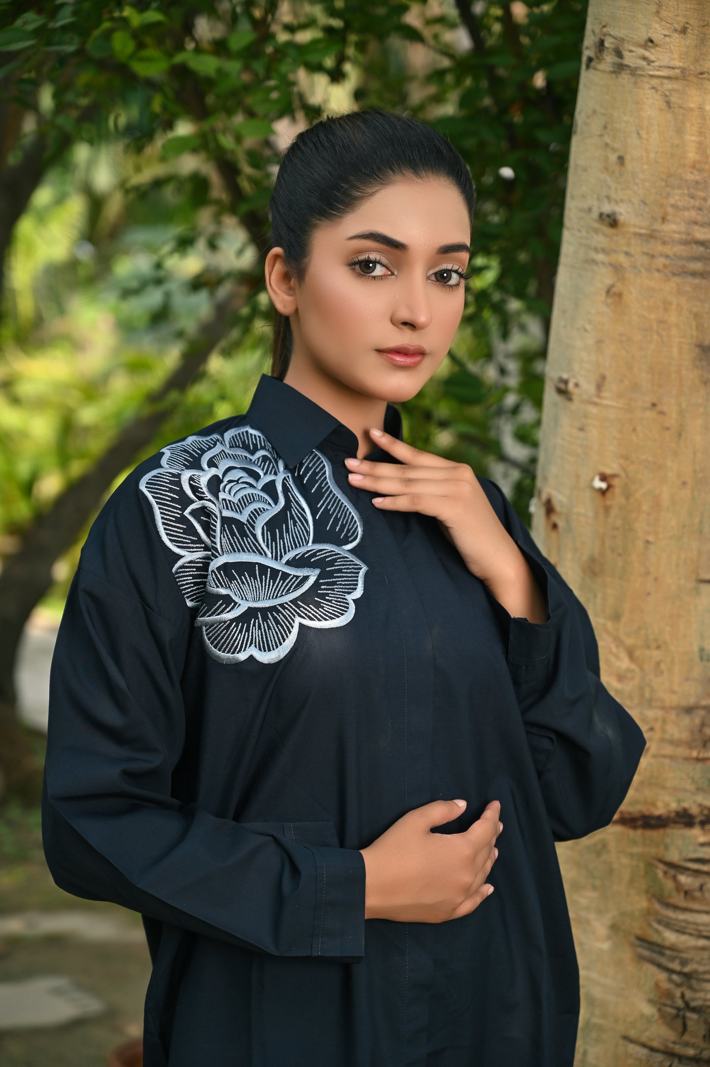 Black Embroidered Co-Ord Set - Perfect Stitches By Maryam
