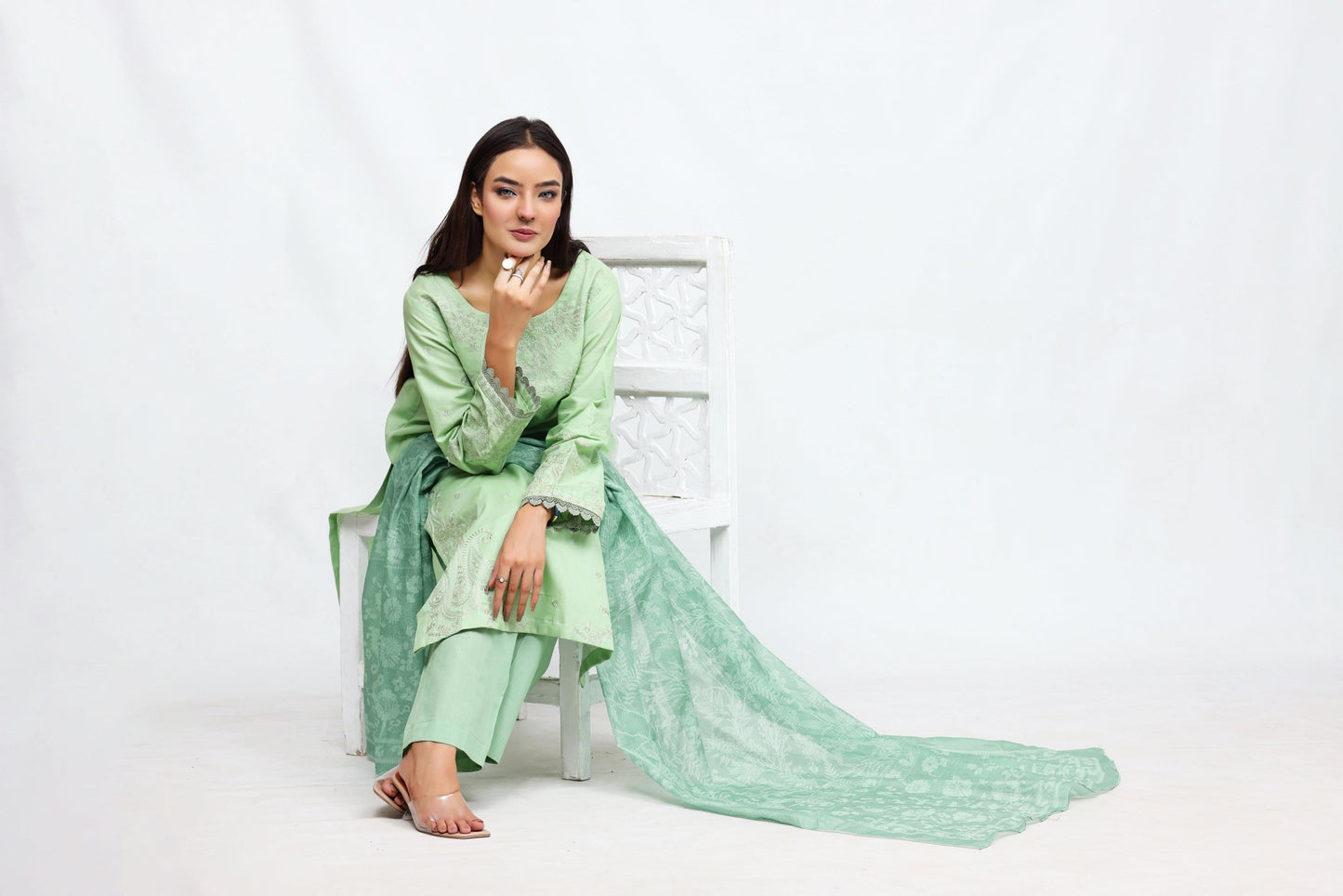 Light Green Lawn Embroidered - Perfect Stitches by Maryam