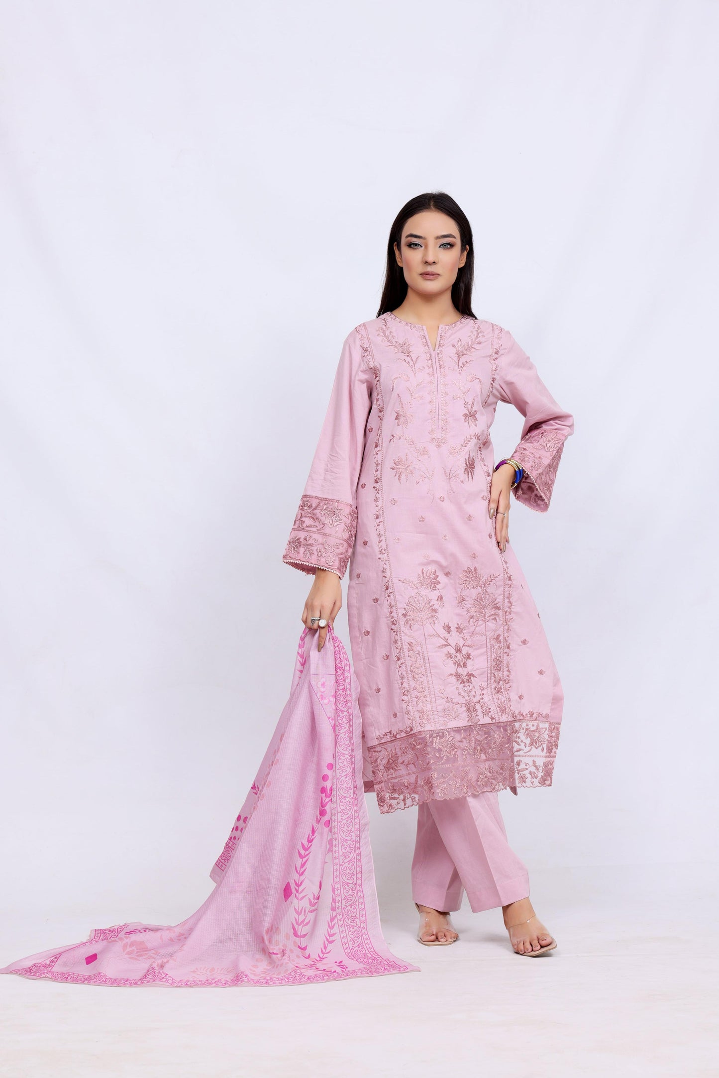 Light Pink Lawn Embroidred - Perfect Stitches by Maryam