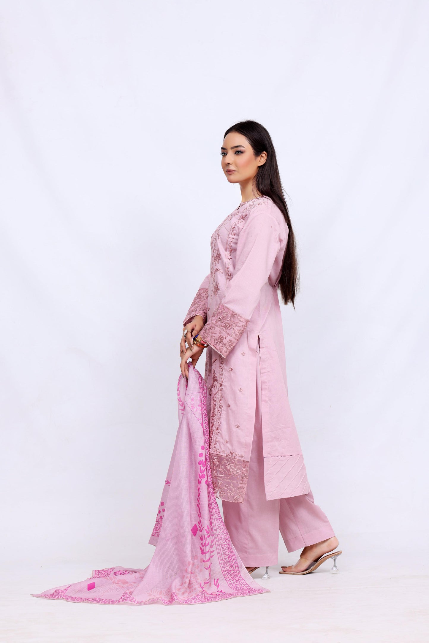 Light Pink Lawn Embroidred - Perfect Stitches by Maryam