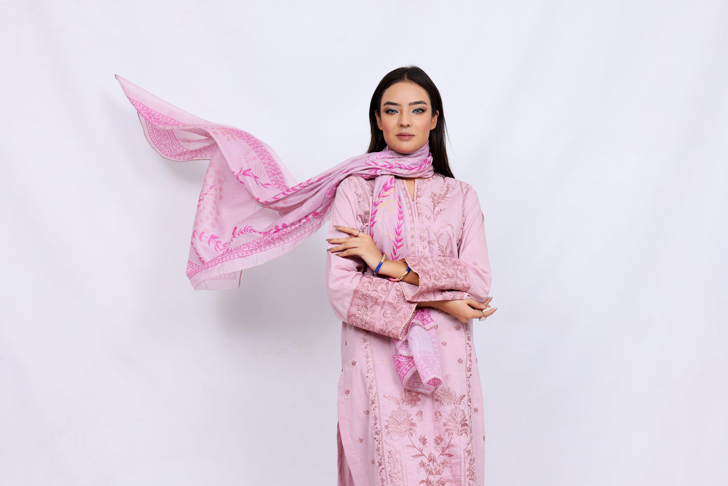 Light Pink Lawn Embroidred - Perfect Stitches by Maryam