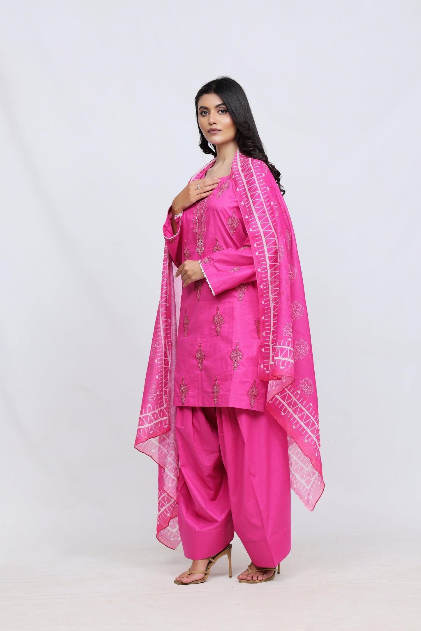 Pink Lawn Embroidred - Perfect Stitches by Maryam