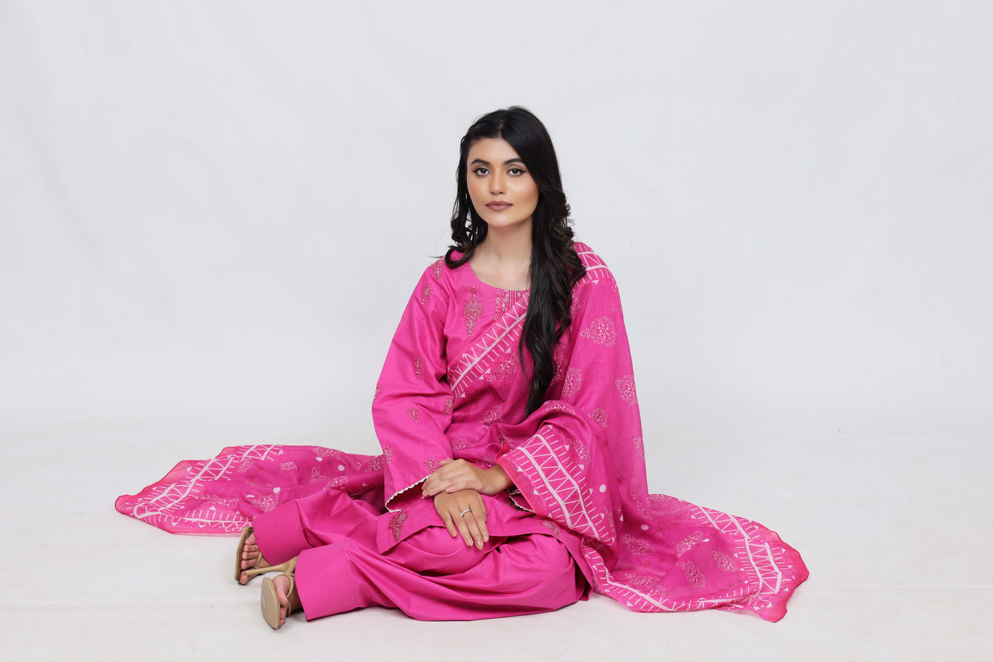 Pink Lawn Embroidred - Perfect Stitches by Maryam