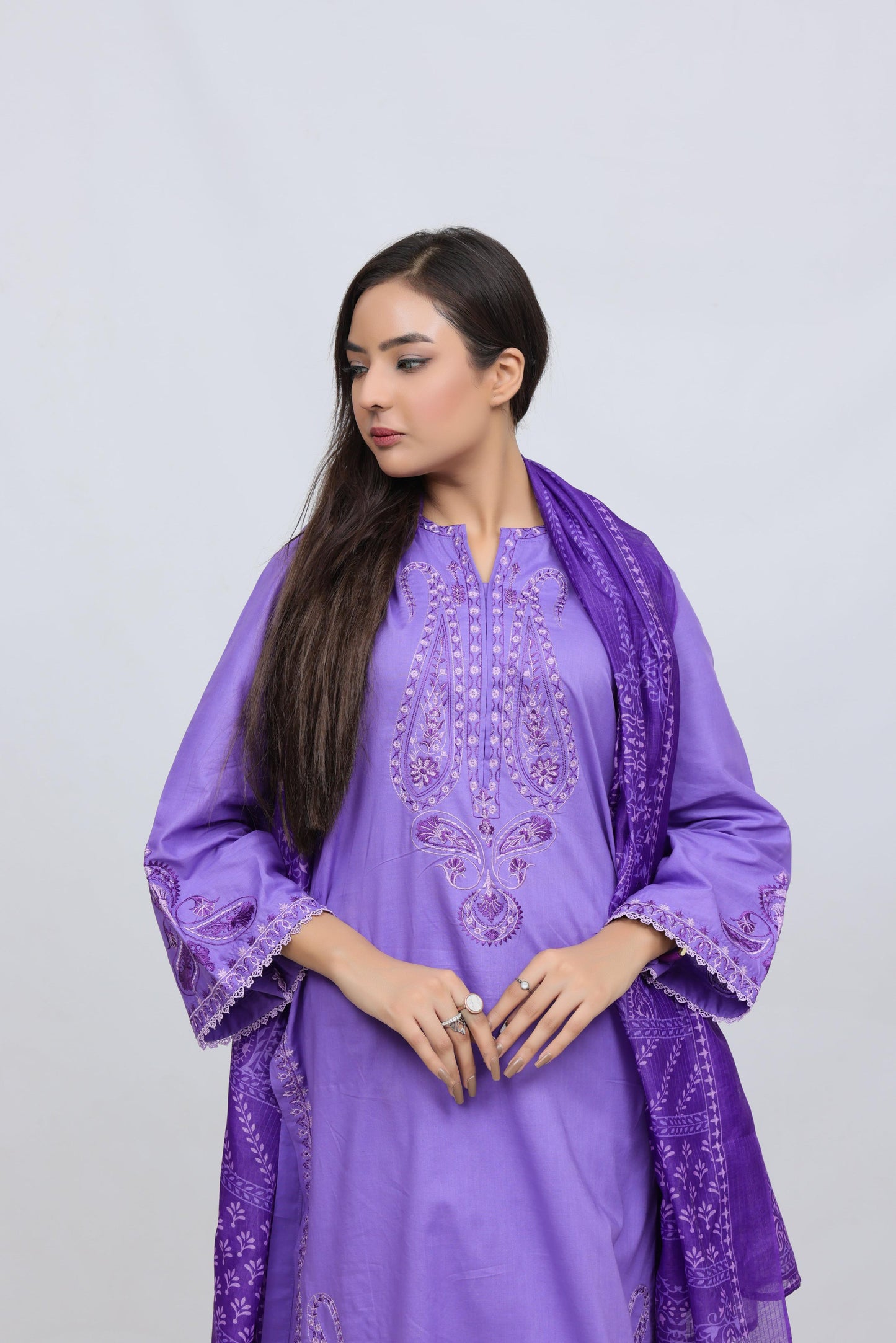 Purple Lawn Embroidred - Perfect Stitches by Maryam