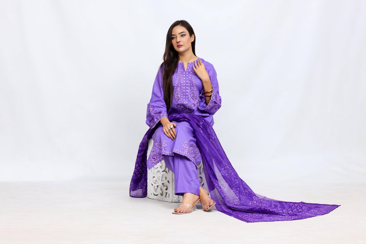 Purple Lawn Embroidred - Perfect Stitches by Maryam