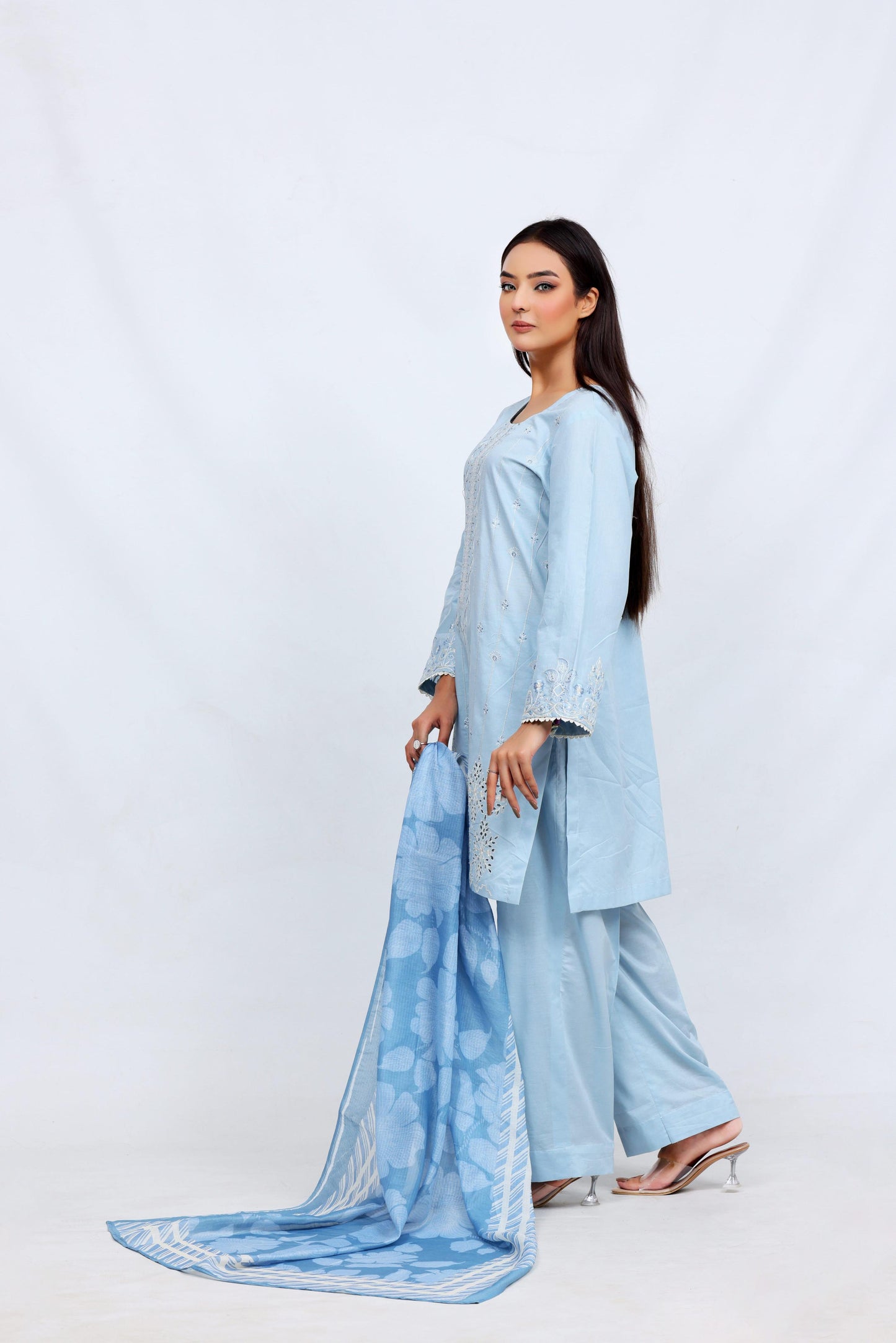Sky Blue Lawn Embroidered - Perfect Stitches By Maryam