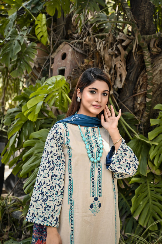 3Pcs Skin Block Printed - Perfect Stitches By Maryam