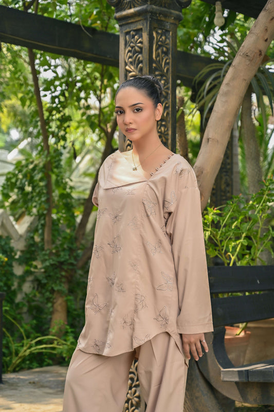 2-Piece Skin Embroidered Co-Ord Set – Perfect Stitches By Maryam
