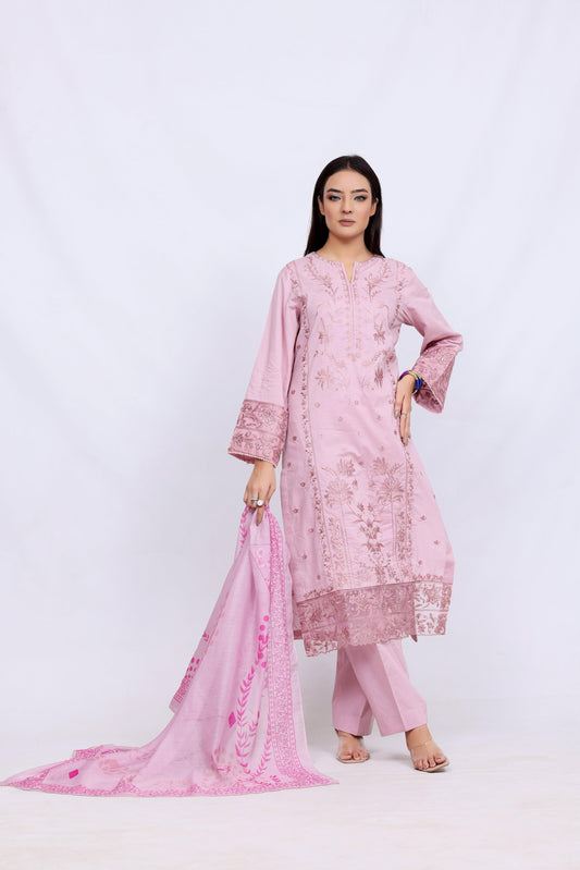 Light Pink Lawn Embroidred - Perfect Stitches by Maryam