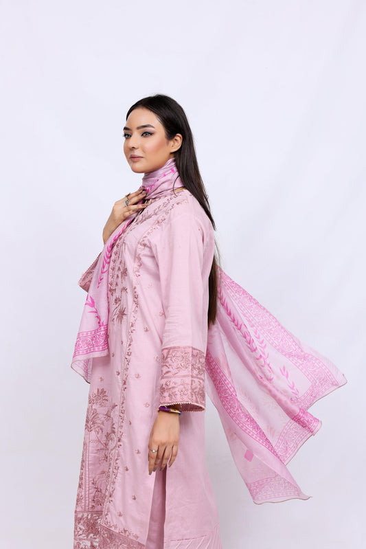 Light Pink Lawn Embroidred - Perfect Stitches by Maryam