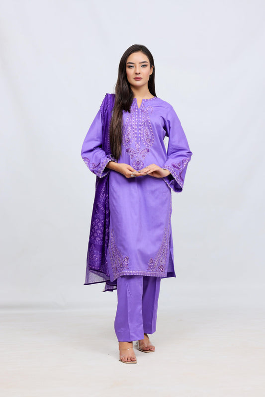 Purple Lawn Embroidred - Perfect Stitches by Maryam